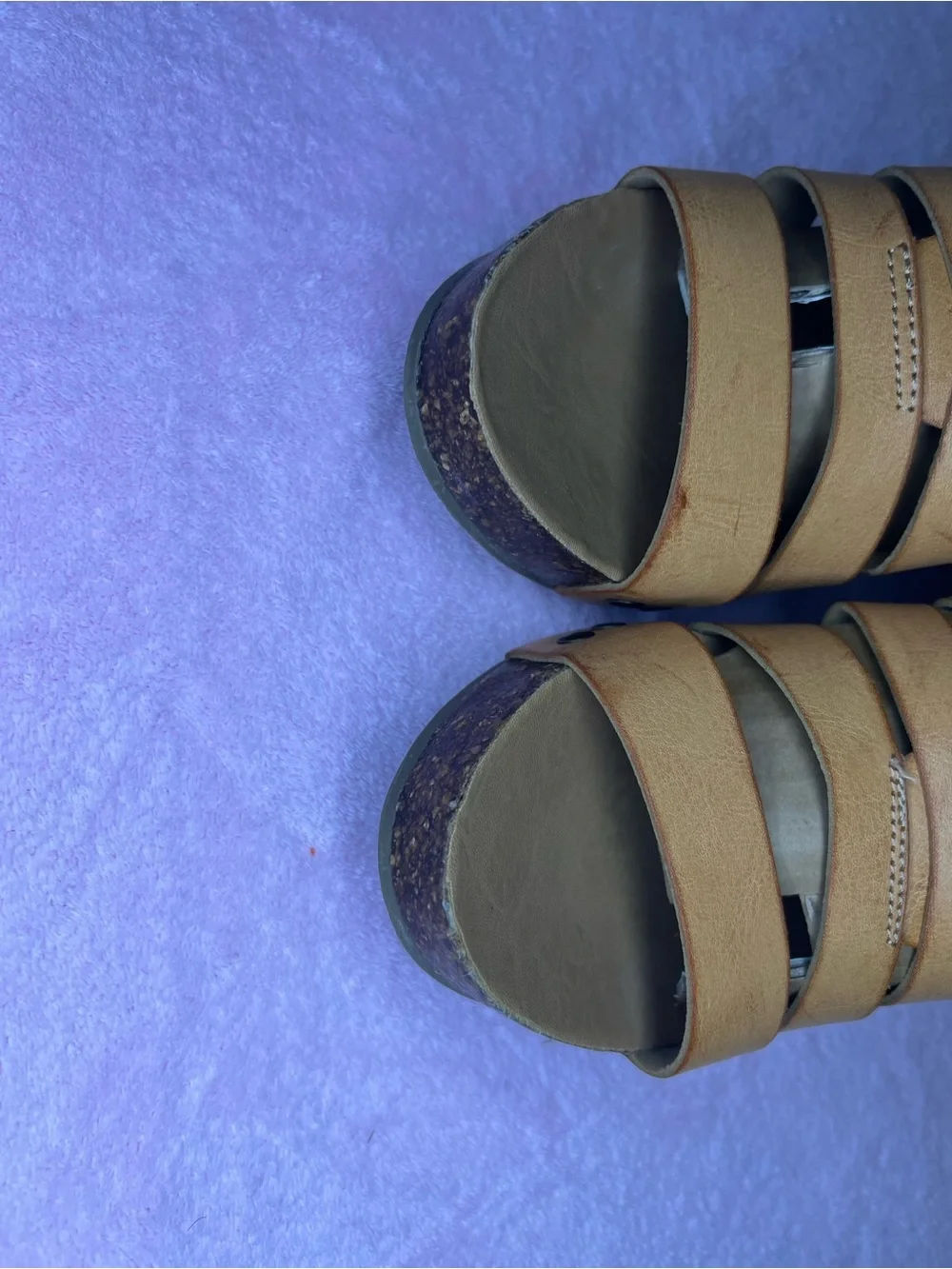 Blowfish Malibu Tan Strappy Cork Wedge Sandals